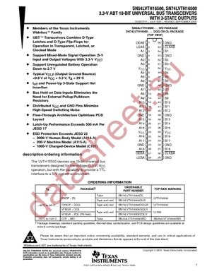 SN74LVTH16500GQLR datasheet  